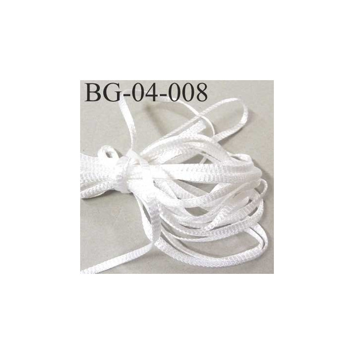 galon cordon ruban albène ou lien a plat largeur 4 mm couleur blanc brillant attention vraiment très très solide prix au mètre