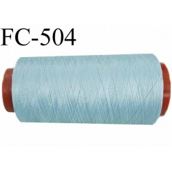 Cone de fil mousse polyester n° 110 polyester couleur bleu  longueur 2000  mètres bobiné en France