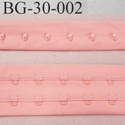 bande ruban galon agrafe et crochet couleur rose camélia pour la fermeture de corset, bustier, largeur 30 mm vendu au metre 