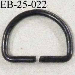 Boucle étrier demi rond métal couleur noir brillant largeur extérieur 2.6 cm intérieur 2.1 cm idéal sangle de 2 cm hauteur 2 cm