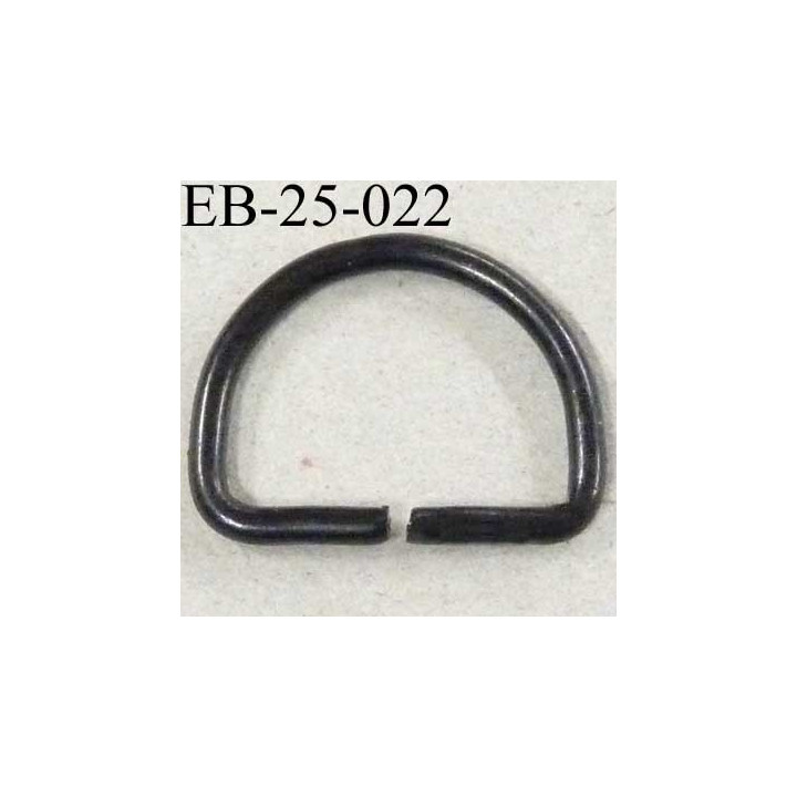 Boucle étrier demi rond métal couleur noir brillant largeur extérieur 2.6 cm intérieur 2.1 cm idéal sangle de 2 cm hauteur 2 cm