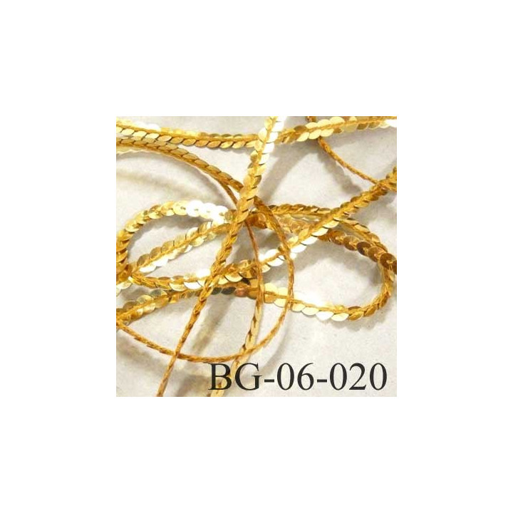 galon ruban sequin magnifique largeur 6 mm couleur or doré très brillant prix au mètre 