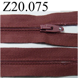 fermeture éclair longueur 20 cm couleur bordeau clair non  séparable zip nylon largeur 2.5 cm