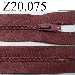 fermeture zip longueur 20 cm couleur bordeaux clair non séparable zip nylon largeur 2.5 cm