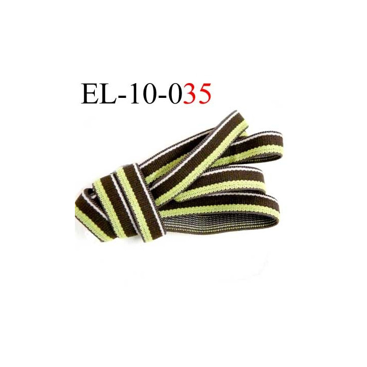 Elastique plat largeur 10 mm couleur marron anis et écru superbe  très belle qualité haut de gamme prix au mètre