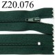 fermeture éclair longueur 20 cm couleur vert non séparable zip nylon largeur 2.5 cm