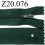 fermeture éclair longueur 20 cm couleur vert non séparable zip nylon largeur 2.5 cm