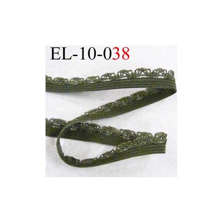 élastique picot dentelle plat largeur 10 mm couleur kaki  très beau