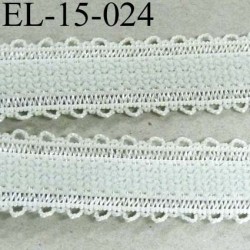élastique bretelle fantaisie picot boucle plat largeur 15 mm couleur vert clair ou amende très beau