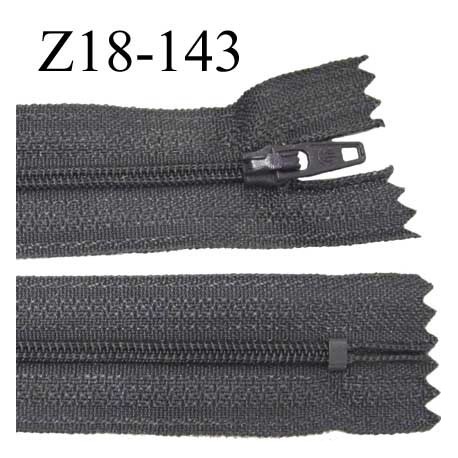 fermeture zip de marque longueur 18 cm couleur gris anthracite largeur 2.9 cm non séparable glissière nylon largeur 4 mm