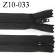 fermeture zip longueur 10 cm couleur noir non séparable largeur 2.4 cm glissière nylon largeur 4 mm