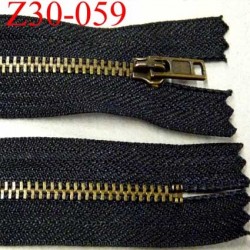 fermeture zip à glissière en métal  longueur 30 cm couleur noir non séparable  largeur 2.8 cm glissière largeur 5 mm