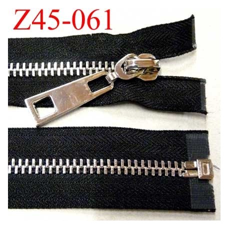 fermeture zip longueur 45 cm couleur noir séparable superbe largeur 3,8 cm largeur de la glissière métal chromé largeur 8 mm