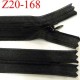 fermeture zip invisible longueur 20 cm couleur noir non séparable zip nylon largeur 2,5 cm