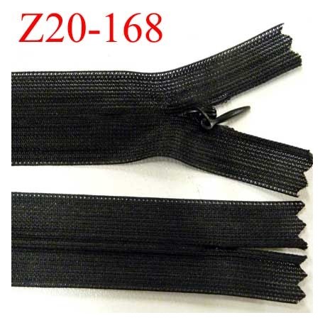 fermeture zip invisible longueur 20 cm couleur noir non séparable zip nylon largeur 2,5 cm