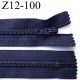 fermeture zip à glissière longueur 12 cm couleur bleu marine non séparable largeur 2.5 cm glissière nylon zip du 4 mm