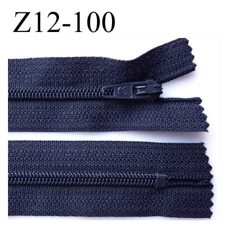 fermeture zip à glissière longueur 12 cm couleur bleu marine non séparable largeur 2.5 cm glissière nylon zip du 4 mm