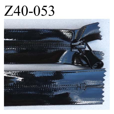fermeture vinyl couleur noir brillant largeur 3.2 cm longueur 40 cm non séparable glissière nylon au dos largeur 6 mm 