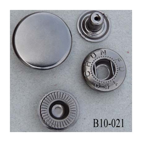 bouton pression métal couleur acier brillant diamètre 10 mm ensemble de 4 pièces par bouton 