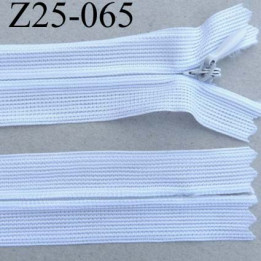 fermeture zip à glissière invisible  longueur 25 cm couleur blanc non séparable largeur 2.3 cm glissière nylon largeur 4 mm