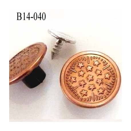 Bouton pour jeans 14 mm en métal couleur cuivre lumineux avec le clou 14 millimètre prix pour le clou et le bouton