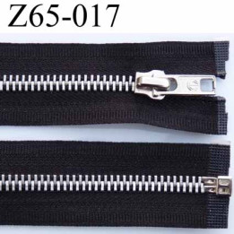 fermeture zip à glissière longueur 65 cm largeur 3 cm couleur noir séparable et glissière métal  largeur 6 mm