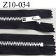fermeture zip à glissière longueur 10 cm couleur noir non séparable largeur 3 cm glissière métal largeur du zip 6 mm