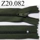 fermeture éclair longueur 20 cm couleur vert non séparable zip nylon largeur 2,5 cm