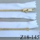 fermeture zip à glissière en coton longueur 18 cm couleur blanc non séparable largeur 3 cm glissière métal doré largeur 4 mm