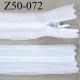 fermeture zip à glissière invisible longueur 50 cm couleur blanc non séparable largeur 2 cm glissière nylon largeur 4 mm