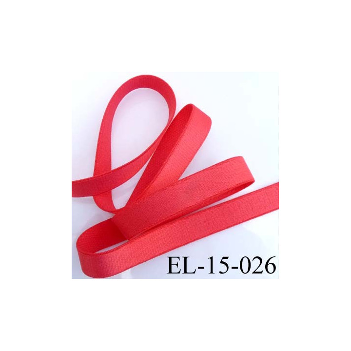 Elastique plat largeur 15 mm couleur rouge sweat brillant superbe  très belle qualité haut de gamme prix au mètre