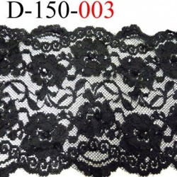 Dentelle lycra couleur noir avec des strass noir brillant largeur 150 mm très belle