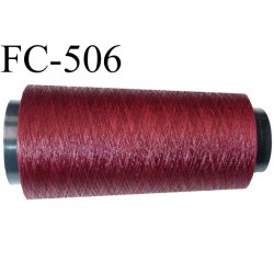 Cone de fil très résistant n° 35 polyester continu bordeaux brillant superbe très solide longueur 2000 mètres bobiné en France