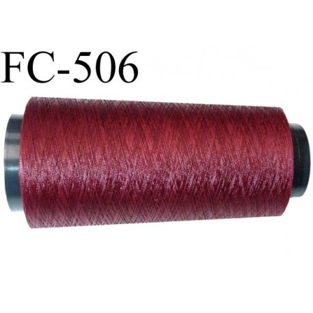 Cone de fil très résistant n° 35 polyester continu bordeaux brillant superbe très solide longueur 2000 mètres bobiné en France