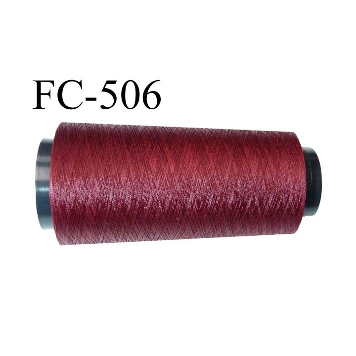 Cone de fil très résistant n° 35 polyester continu bordeaux brillant superbe très solide longueur 2000 mètres bobiné en France