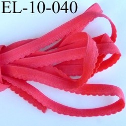 élastique picot plat largeur 10 mm couleur rose corail prix au mètre