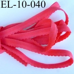 élastique picot plat largeur 10 mm couleur rose corail 