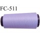 Cone de fil mousse polyester fil n° 160 couleur lilas parme cone de 1000 mètres bobiné en France