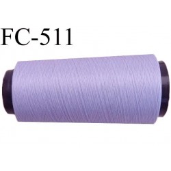 Cone de fil mousse polyester fil n° 160 couleur lilas parme cone de 1000 mètres bobiné en France