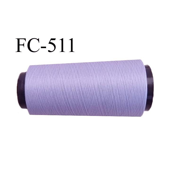 Cone de fil mousse polyester  fil n° 160 couleur lilas parme cone de 1000 mètres bobiné en France