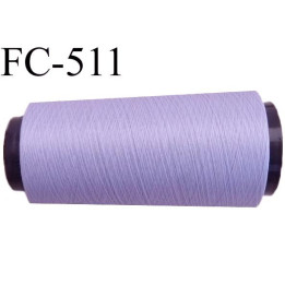 Cone de fil mousse polyester  fil n° 160 couleur lilas parme cone de 2000 mètres bobiné en France