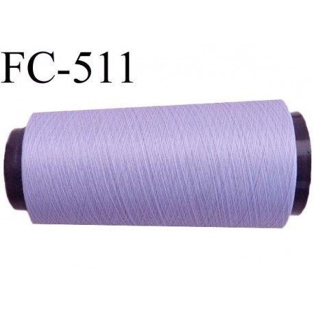Cone de fil mousse polyester fil n° 160 couleur lilas parme cone de 2000 mètres bobiné en France