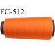 Cone de fil mousse polyester fil n° 160 couleur orange lumineux cone de 1000 mètres bobiné en France