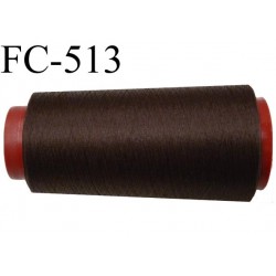 Cone de fil mousse polyester fil n° 160 couleur marron foncé cone de 1000 mètres bobiné en France