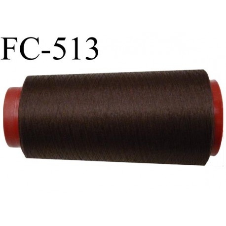 Cone de fil mousse polyester fil n° 160 couleur marron foncé cone de 1000 mètres bobiné en France