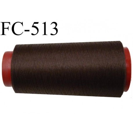 Cone de fil mousse polyester fil n° 160 couleur marron foncé cone de 2000 mètres bobiné en France