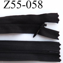 fermeture invisible  zip à glissière longueur 55 cm couleur noir non séparable largeur 2.2 cm glissière nylon largeur 4 mm