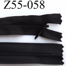 fermeture zip à glissière longueur 55 cm couleur noir non séparable largeur 2.2 cm glissière nylon largeur 4 mm