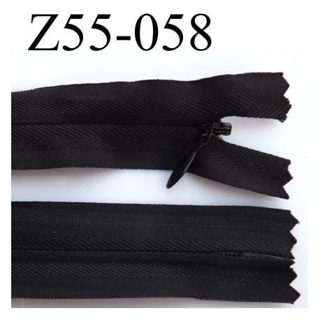 fermeture zip à glissière longueur 55 cm couleur noir non séparable largeur 2.2 cm glissière nylon largeur 4 mm