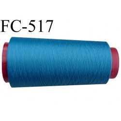 Cone de fil mousse polyester fil n° 160 couleur bleu cone de 1000 mètres bobiné en France